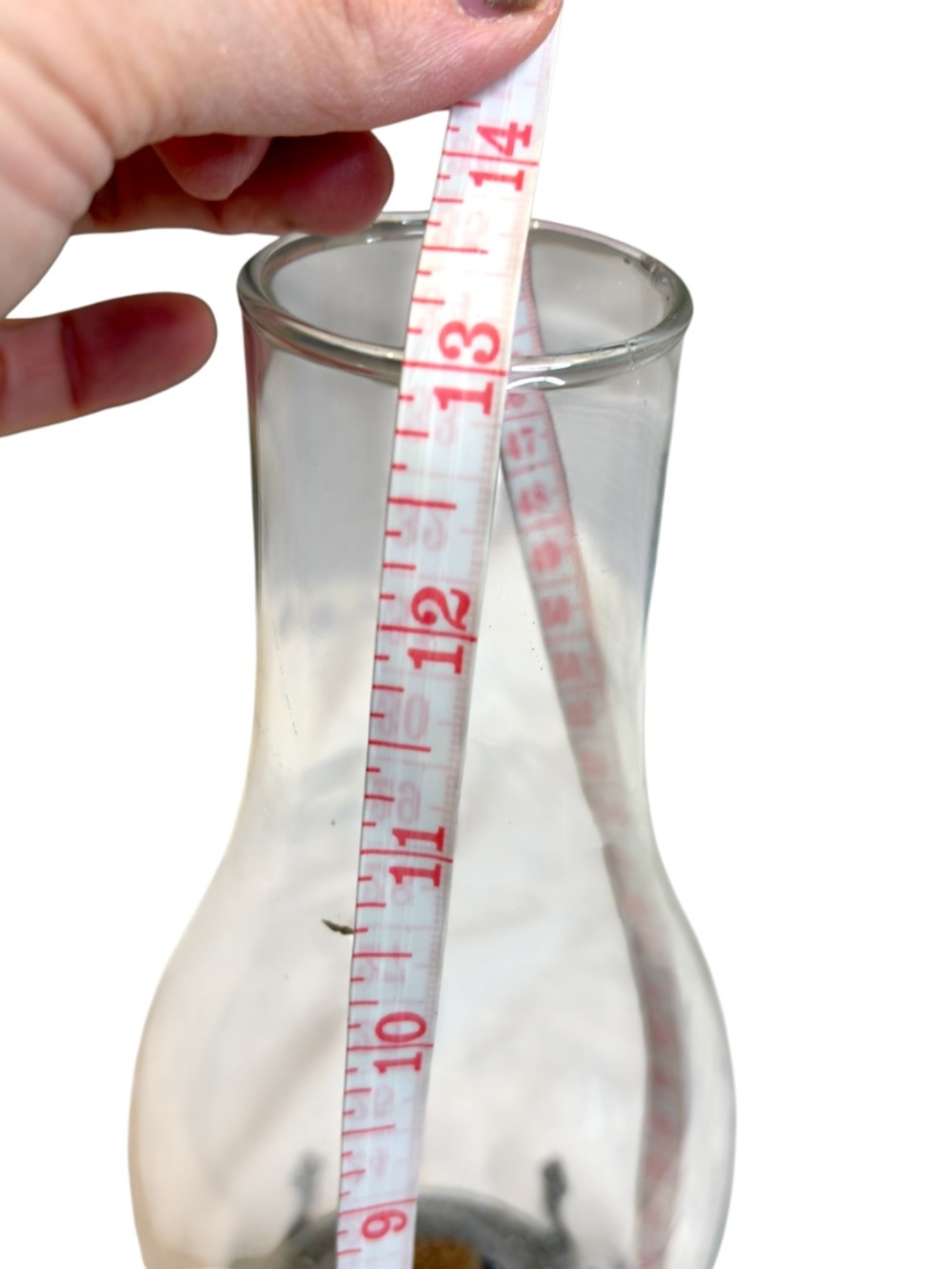 Vintage Clear Glass Oil Lamp Hurricane Lantern Kerosene Lamp Star Burner 13” Rus - Picture 3 of 6